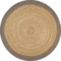 vidaXL - Vloerkleed - handgemaakt - met - grijze - rand - 120 - cm - jute
