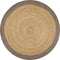 vidaXL - Vloerkleed - handgemaakt - met - grijze - rand - 120 - cm - jute