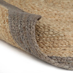 vidaXL - Vloerkleed - handgemaakt - met - grijze - rand - 180 - cm - jute