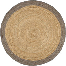 vidaXL - Vloerkleed - handgemaakt - met - grijze - rand - 210 - cm - jute