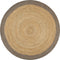 vidaXL - Vloerkleed - handgemaakt - met - grijze - rand - 90 - cm - jute