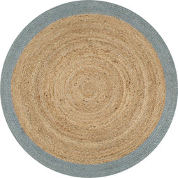 vidaXL - Vloerkleed - handgemaakt - met - olijfgroene - rand - 120 - cm - jute