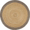 vidaXL - Vloerkleed - handgemaakt - met - olijfgroene - rand - 120 - cm - jute