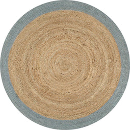 vidaXL - Vloerkleed - handgemaakt - met - olijfgroene - rand - 150 - cm - jute