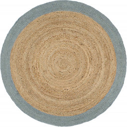 vidaXL - Vloerkleed - handgemaakt - met - olijfgroene - rand - 180 - cm - jute