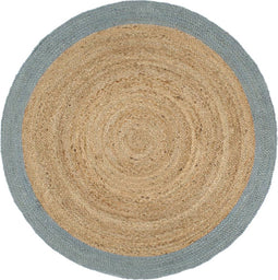 vidaXL - Vloerkleed - handgemaakt - met - olijfgroene - rand - 210 - cm - jute