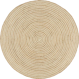 vidaXL - Vloerkleed - handgemaakt - met - spiraal - ontwerp - 150 - cm - jute - wit
