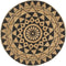 vidaXL - Vloerkleed - handgemaakt - met - zwarte - print - 120 - cm - jute