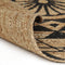 vidaXL - Vloerkleed - handgemaakt - met - zwarte - print - 120 - cm - jute