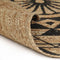 vidaXL - Vloerkleed - handgemaakt - met - zwarte - print - 150 - cm - jute