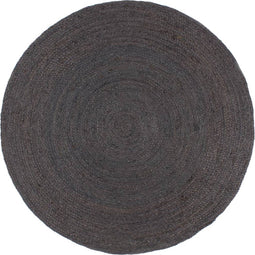 vidaXL - Vloerkleed - handgemaakt - rond - 240 - cm - jute - donkergrijs