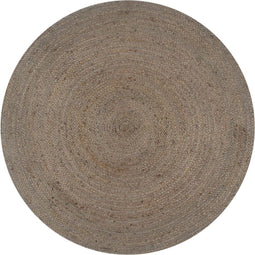 vidaXL - Vloerkleed - handgemaakt - rond - 90 - cm - jute - grijs