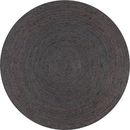 vidaXL - Vloerkleed - handgemaakt - rond - 90 - cm - jute - donkergrijs