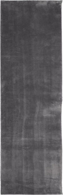 vidaXL - Vloerkleed - HUARTE - laagpolig - zacht - wasbaar - 80x250 - cm - antraciet