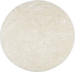 vidaXL - Vloerkleed - ISTAN - hoogpolig - glanzend - Ø - 100 - cm - crèmekleurig