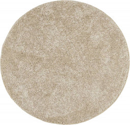 vidaXL - Vloerkleed - ISTAN - hoogpolig - glanzend - Ø - 160 - cm - beige