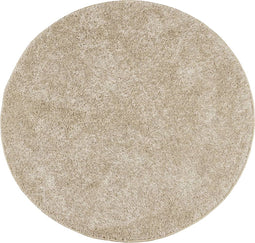 vidaXL - Vloerkleed - ISTAN - hoogpolig - glanzend - Ø - 80 - cm - beige