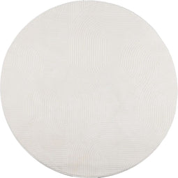 vidaXL - Vloerkleed - IZA - laagpolig - Scandinavisch - Ø - 100 - cm - crèmekleurig