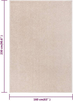 vidaXL - Vloerkleed - kortpolig - 160x230 - cm - donkerbeige