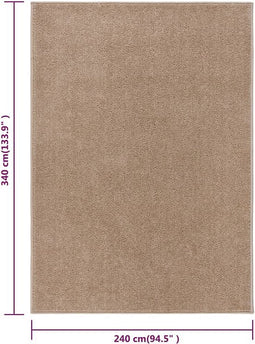 vidaXL - Vloerkleed - kortpolig - 240x340 - cm - bruin