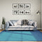 vidaXL - Vloerkleed - OVIEDO - laagpolig - 200x200 - cm - turquoise