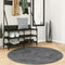 vidaXL - Vloerkleed - OVIEDO - laagpolig - Ø - 120 - cm - antracietkleurig