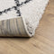 vidaXL - Vloerkleed - PAMPLONA - shaggy - hoogpolig - 120x120 - cm - crème - en - zwart