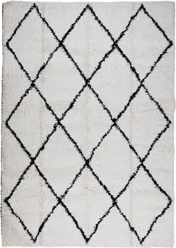 vidaXL - Vloerkleed - PAMPLONA - shaggy - hoogpolig - 160x230 - cm - crème - en - zwart