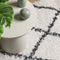 vidaXL - Vloerkleed - PAMPLONA - shaggy - hoogpolig - 240x240 - cm - crème - en - zwart