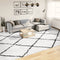 vidaXL - Vloerkleed - PAMPLONA - shaggy - hoogpolig - 300x400 - cm - crème - en - zwart