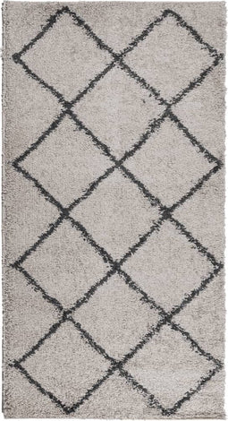 vidaXL - Vloerkleed - PAMPLONA - shaggy - hoogpolig - 80x150 - cm - beige - antraciet