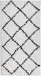 vidaXL - Vloerkleed - PAMPLONA - shaggy - hoogpolig - 80x150 - cm - crème - en - zwart