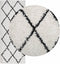 vidaXL - Vloerkleed - PAMPLONA - shaggy - hoogpolig - 80x200 - cm - crème - en - zwart