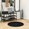 vidaXL - Vloerkleed - PAMPLONA - shaggy - hoogpolig - modern - Ø - 80 - cm - zwart