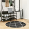 vidaXL - Vloerkleed - PAMPLONA - shaggy - hoogpolig - Ø - 100 - cm - zwart - en - crème
