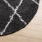 vidaXL - Vloerkleed - PAMPLONA - shaggy - hoogpolig - Ø - 100 - cm - zwart - en - crème