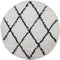vidaXL - Vloerkleed - PAMPLONA - shaggy - hoogpolig - Ø - 120 - cm - crème - en - zwart