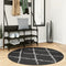 vidaXL - Vloerkleed - PAMPLONA - shaggy - hoogpolig - Ø - 120 - cm - zwart - en - crème