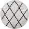 vidaXL - Vloerkleed - PAMPLONA - shaggy - hoogpolig - Ø - 160 - cm - crème - en - zwart