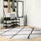 vidaXL - Vloerkleed - PAMPLONA - shaggy - hoogpolig - Ø - 200 - cm - crème - en - zwart