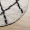vidaXL - Vloerkleed - PAMPLONA - shaggy - hoogpolig - Ø - 200 - cm - crème - en - zwart