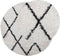 vidaXL - Vloerkleed - PAMPLONA - shaggy - hoogpolig - Ø - 80 - cm - crème - en - zwart