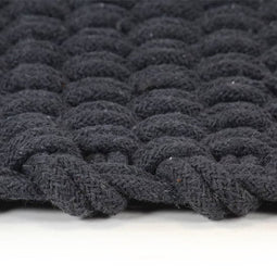 vidaXL - Vloerkleed - rechthoekig - 120x180 - cm - katoen - antracietkleurig