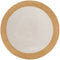 vidaXL - Vloerkleed - rond - gevlochten - 90 - cm - jute - en - katoen - wit - en - naturel