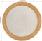 vidaXL - Vloerkleed - rond - gevlochten - 90 - cm - jute - en - katoen - wit - en - naturel