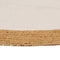 vidaXL - Vloerkleed - rond - gevlochten - 90 - cm - jute - en - katoen - wit - en - naturel