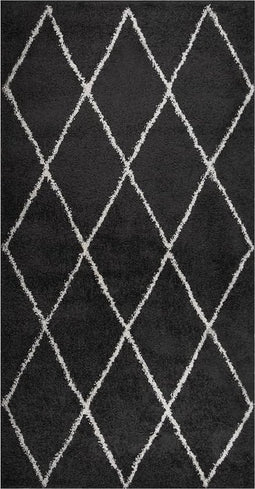 vidaXL - Vloerkleed - shaggy - hoogpolig - 80x150 - cm - crème- - en - antracietkleur