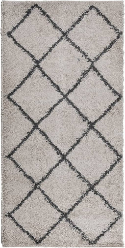vidaXL - Vloerkleed - shaggy - hoogpolig - modern - 100x200cm - beige - en - antraciet