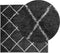vidaXL - Vloerkleed - shaggy - hoogpolig - modern - 160x160 - cm - zwart - en - crème