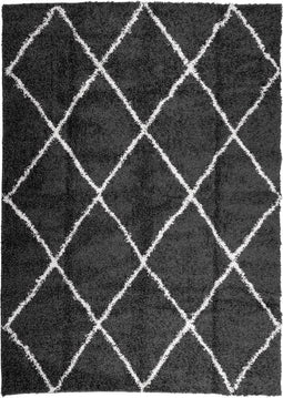 vidaXL - Vloerkleed - shaggy - hoogpolig - modern - 240x340 - cm - zwart - en - crème